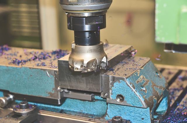 Close-up of a CNC milling machine cutting metal in a Brampton precision machining shop