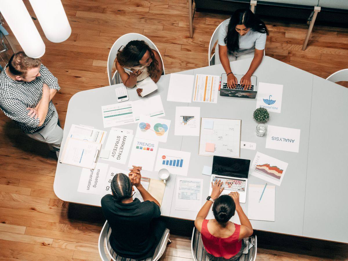 Small office team working at a marketing agency in Mississauga